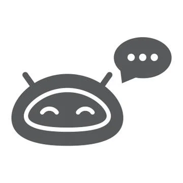 Chatbot glyph icon, technology and bot, chatterbot sign, vector graphics, a 스톡 일러스트