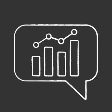 Chatbot graph chalk icon Stock Illustration