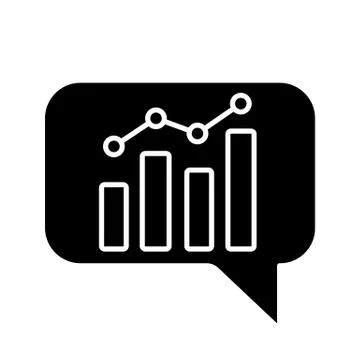 Chatbot graph glyph icon 스톡 일러스트