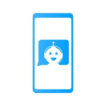 Chatbot icon concept, chat bot or chatterbot. Robot Virtual Assistance Of Web Stock Illustration