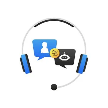 Chatbot icon concept, chat bot or chatterbot. Robot Virtual Assistance Of Stock Illustration