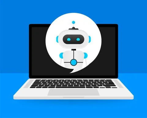 Chatbot icon concept, chat bot or chatterbot. Robot Virtual Assistance Of Stock Illustration