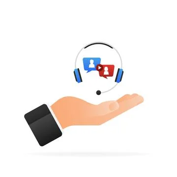 Chatbot icon concept, chat bot or chatterbot in hand. Robot Virtual Assistance Stock Illustration