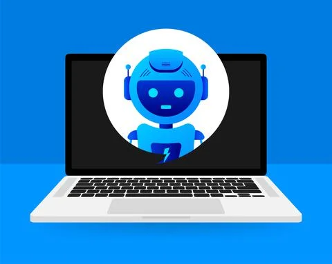 Chatbot icon concept, chat bot or chatterbot. Robot Virtual Assistance Of Stock-Illustration