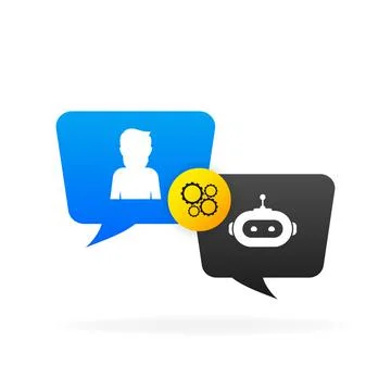 Chatbot icon concept, chat bot or chatterbot. Robot Virtual Assistance Of Illustrazione stock