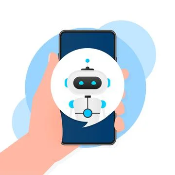 Chatbot icon concept, chat bot or chatterbot. Robot Virtual Assistance Of Illustrazione stock