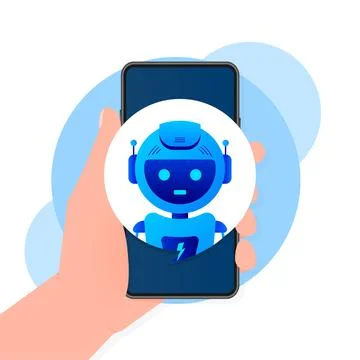 Chatbot icon concept, chat bot or chatterbot. Robot Virtual Assistance Of Stock Illustration