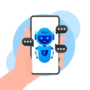 Chatbot icon concept, chat bot or chatterbot. Robot Virtual Assistance Of Illustrazione stock