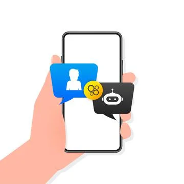 Chatbot icon concept, chat bot or chatterbot. Robot Virtual Assistance Of Stock Illustration