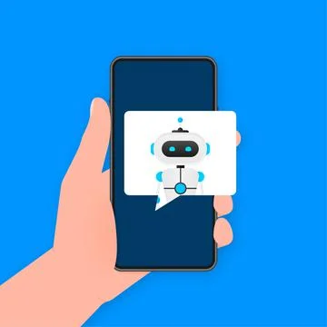Chatbot icon concept, chat bot or chatterbot. Robot Virtual Assistance Of Stock Illustration
