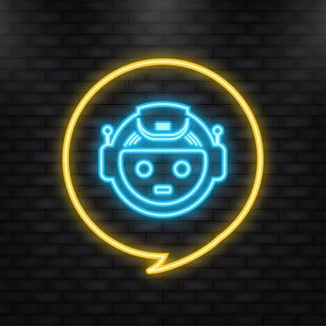 Chatbot icon concept, chat bot or chatterbot. Robot Virtual Assistance Of Illustrazione stock