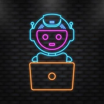 Chatbot icon concept, chat bot or chatterbot. Robot Virtual Assistance Of 库存插图