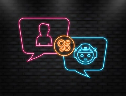 Chatbot icon concept, chat bot or chatterbot. Robot Virtual Assistance Of Illustrazione stock