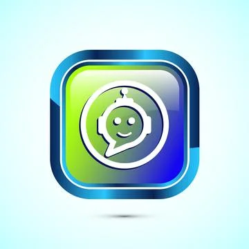 Chatbot icon design illustration, Chat conversation icon, Online support se.. Stock Illustration