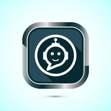 Chatbot icon design illustration, Chat conversation icon, Online support se.. Stock Illustration