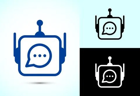 Chatbot icon design illustration, Chat conversation icon, Online support se.. Stock Illustration