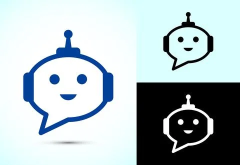 Chatbot icon design illustration, Chat conversation icon, Online support se.. Stock Illustration