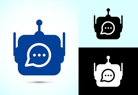 Chatbot icon design illustration, Chat conversation icon, Online support se.. Stock Illustration