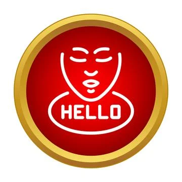 Chatbot icon greeting hello with speech bubble Ilustración de archivo