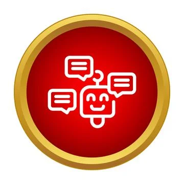 Chatbot icon illustrating artificial intelligence communication Stock Illustration