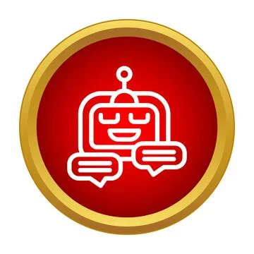 Chatbot icon illustrating artificial intelligence conversation support Stock Illustration