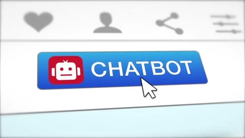 Chatbot Icon Mouse Cursor Clicking on the Button Closeup Vidéo 151714342