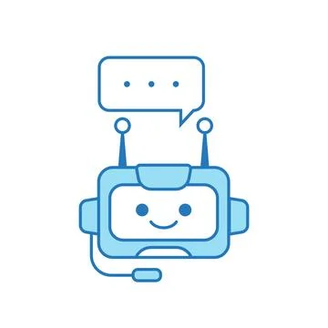 Chatbot Icon or Virtual Assistant Icon Design with Bubble Speech and Headset Stock Illustration