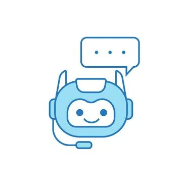 Chatbot Icon or Virtual Assistant Icon Design with Bubble Speech and Headset Illustrazione stock