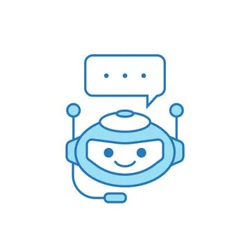 Chatbot Icon or Virtual Assistant Icon Design with Bubble Speech and Headset Stock Illustration
