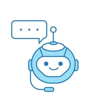 Chatbot Icon or Virtual Assistant Icon Design with Bubble Speech and Headset Stock Illustration