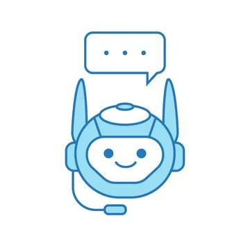 Chatbot Icon or Virtual Assistant Icon Design with Bubble Speech and Headset Stock Illustration