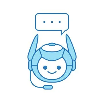 Chatbot Icon or Virtual Assistant Icon Design with Bubble Speech and Headset Illustrazione stock