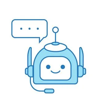 Chatbot Icon or Virtual Assistant Icon Design with Bubble Speech and Headset Stock Illustration
