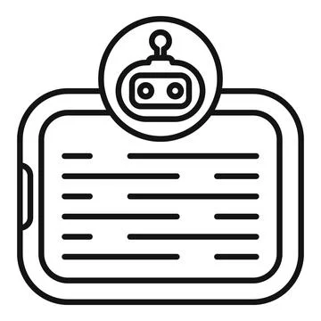 Chatbot icon over tablet symbolizing ai powered customer support and business Stock Illustration