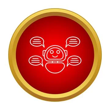 Chatbot icon representing ai conversational support technology Stock Illustration