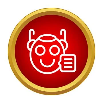 Chatbot icon representing artificial intelligence and virtual assistant Ilustração Stock