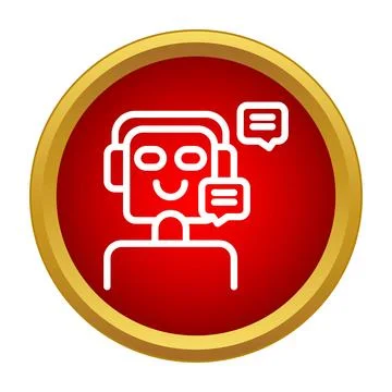 Chatbot icon representing artificial intelligence customer support Ilustração Stock