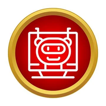 Chatbot icon representing artificial intelligence and virtual assistant 스톡 일러스트