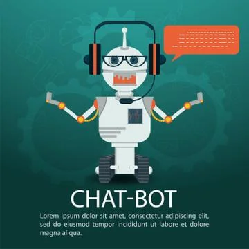 Chatbot icon Vector flat cartoon illustration artificial intelligence concept Stock Illustration