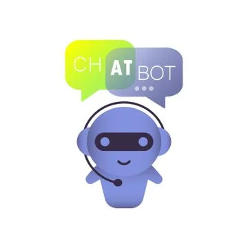 Chatbot illustration. Online assistant bot landing page template. Technical s Stock Illustration