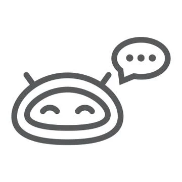Chatbot line icon, technology and bot, chatterbot sign, vector graphics, a 스톡 일러스트