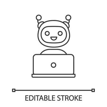 Chatbot linear icon 스톡 일러스트