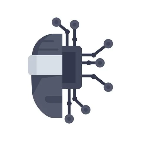 Chatbot machine learning icon flat isolated vector イラスト素材
