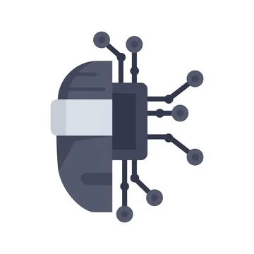 Chatbot machine learning icon flat isolated 库存插图