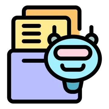 Chatbot managing digital documents and data processing 스톡 일러스트