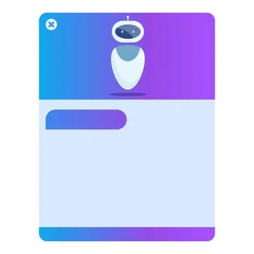 Chatbot messaging app displaying artificial intelligence conversation interfa 스톡 일러스트