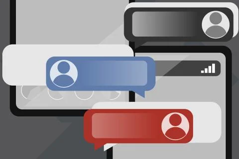 Chatbot messenger development and design. Vector illustration of call center, Stock Illustration