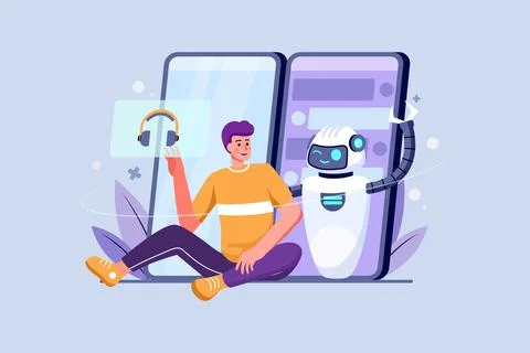 ChatBot Messenger Illustration Concept Stock Illustration