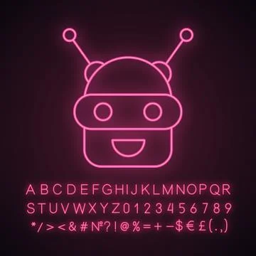 Chatbot neon light icon Stock-Illustration