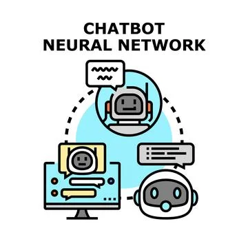 Chatbot neural network concept developing ai assistant 스톡 일러스트